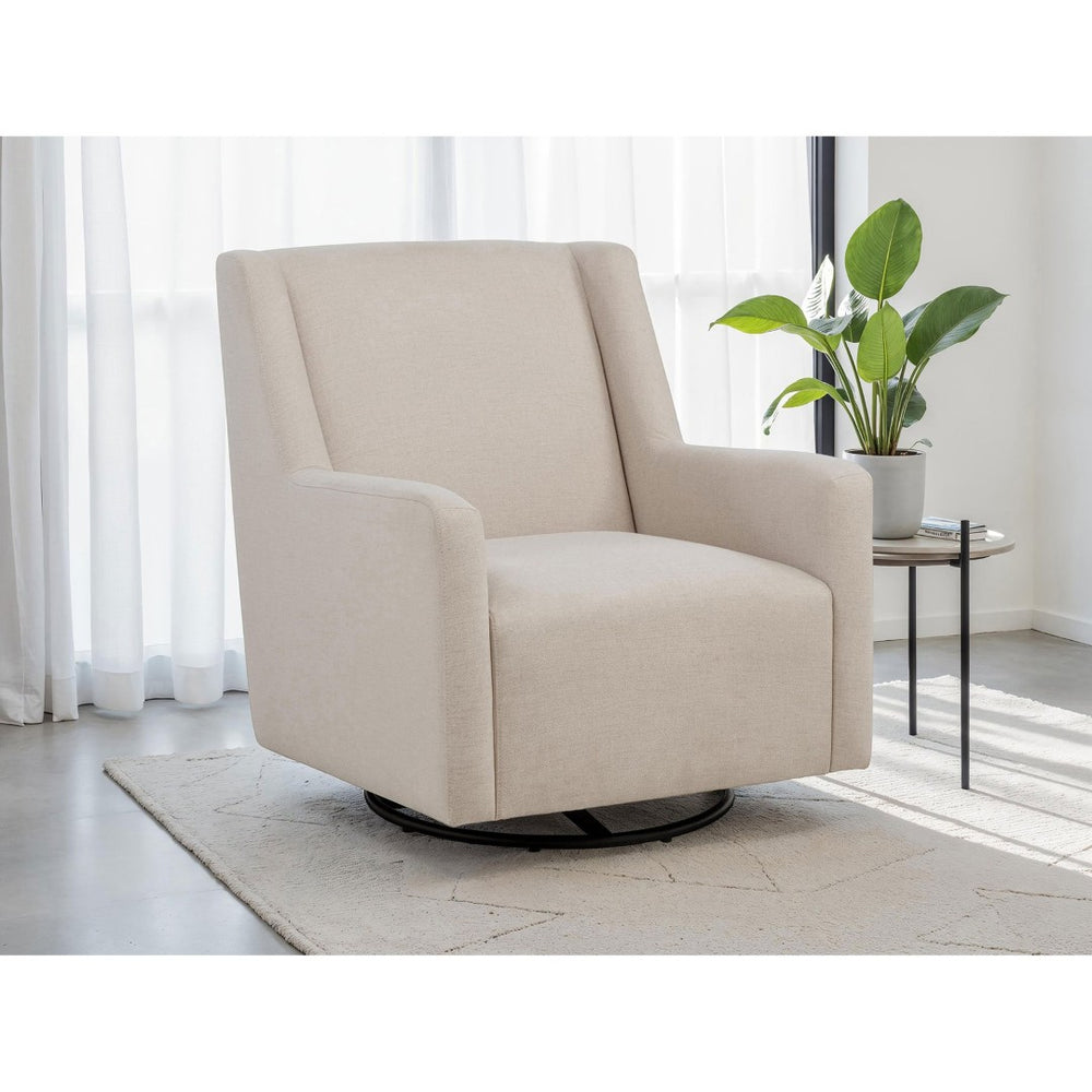 English Elm Odessa Swivel Glider Accent Chair Polyester Upholstery Tall Back for Nursery or Den B062P521078