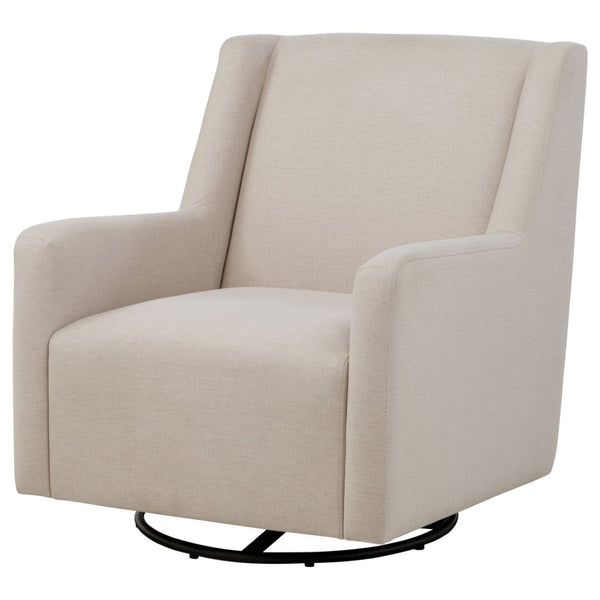 English Elm Odessa Swivel Glider Accent Chair Polyester Upholstery Tall Back for Nursery or Den B062P521078
