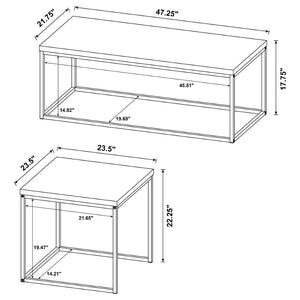 English Elm Rosey 3 Piece Nesting Coffee and End Table Set with Industrial Mango Wood Finish B062P521080