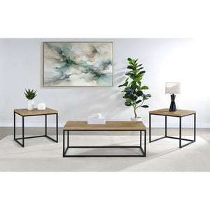 English Elm Rosey 3 Piece Nesting Coffee and End Table Set with Industrial Mango Wood Finish B062P521080