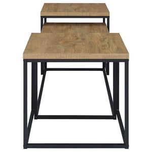 English Elm Rosey 3 Piece Nesting Coffee and End Table Set with Industrial Mango Wood Finish B062P521080