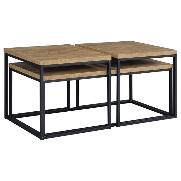 English Elm Rosey 3 Piece Nesting Coffee and End Table Set with Industrial Mango Wood Finish B062P521080