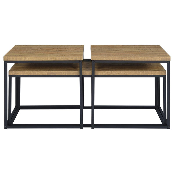 English Elm Rosey 3 Piece Nesting Coffee and End Table Set with Industrial Mango Wood Finish B062P521080