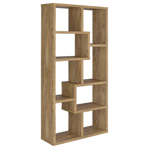 English Elm Currey Asymmetric Six Shelf Bookcase Sculptural Open Cubby Display for Modern Homes B062P521101
