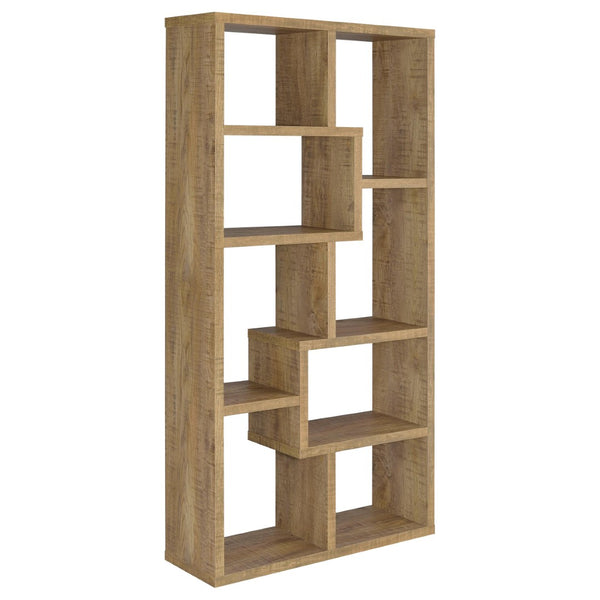 English Elm Currey Asymmetric Six Shelf Bookcase Sculptural Open Cubby Display for Modern Homes B062P521101