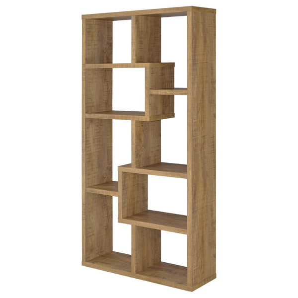 English Elm Currey Asymmetric Six Shelf Bookcase Sculptural Open Cubby Display for Modern Homes B062P521101