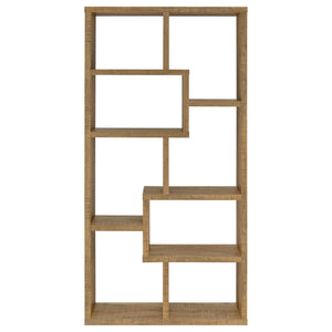 English Elm Currey Asymmetric Six Shelf Bookcase Sculptural Open Cubby Display for Modern Homes B062P521101