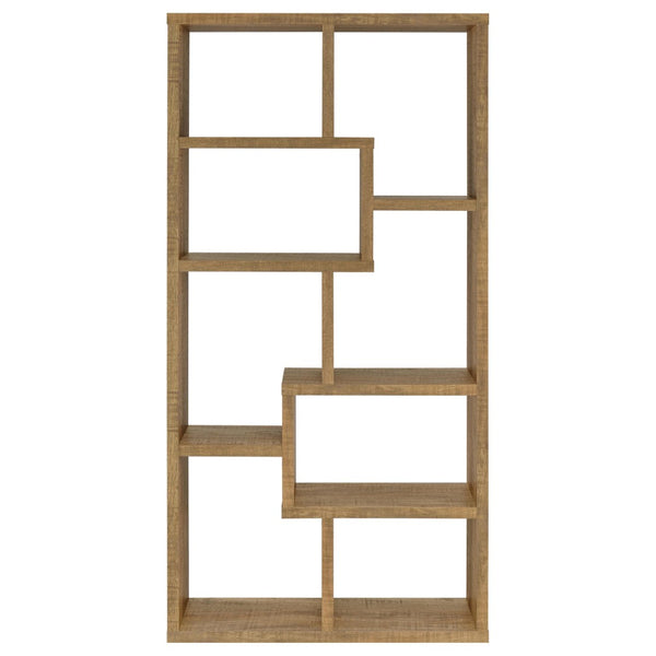 English Elm Currey Asymmetric Six Shelf Bookcase Sculptural Open Cubby Display for Modern Homes B062P521101