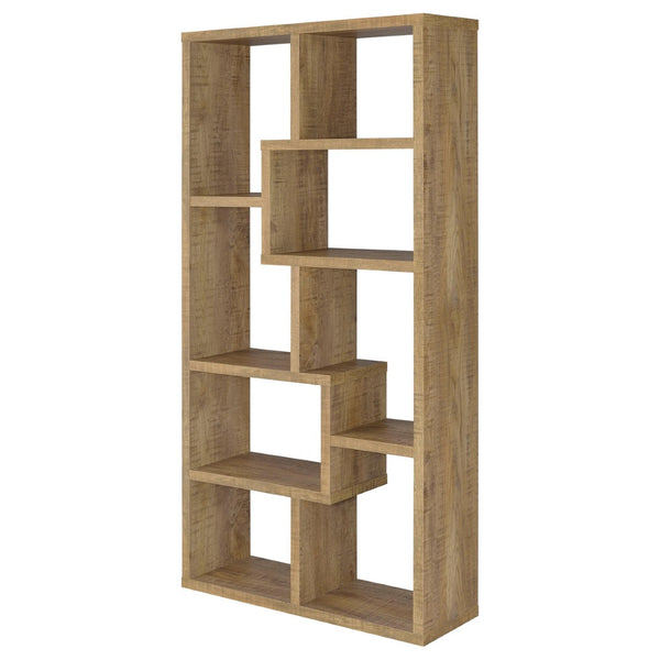 English Elm Currey Asymmetric Six Shelf Bookcase Sculptural Open Cubby Display for Modern Homes B062P521101