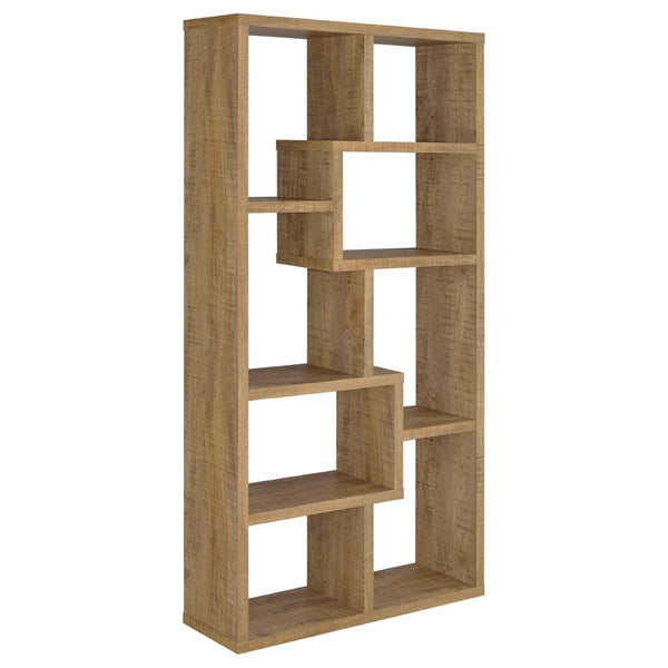 English Elm Currey Asymmetric Six Shelf Bookcase Sculptural Open Cubby Display for Modern Homes B062P521101