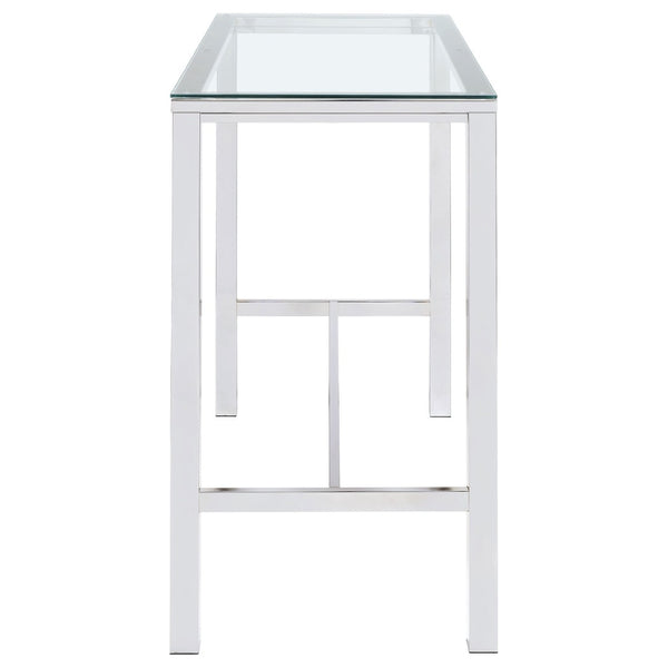 English Elm Tommy Glass Top Pub Table with Chrome Frame for Modern Bar or Loft Dining B062P521107