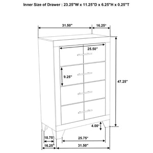 English Elm Strout Farmhouse Four Drawer Chest with Rough Sawn Veneer and Polished Nickel Pulls B062P521115