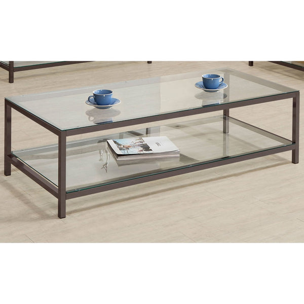 English Elm Natasha Geometric Steel and Tempered Glass Coffee Table for Modern Living Rooms B062P521116