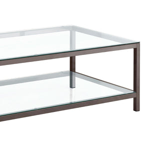 English Elm Natasha Geometric Steel and Tempered Glass Coffee Table for Modern Living Rooms B062P521116