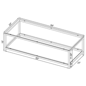 English Elm Natasha Geometric Steel and Tempered Glass Coffee Table for Modern Living Rooms B062P521116
