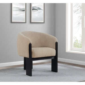 English Elm Maciel Sculptural Boucle Accent Chair with Curved Frame and Black Legs for Living Rooms B062P521123
