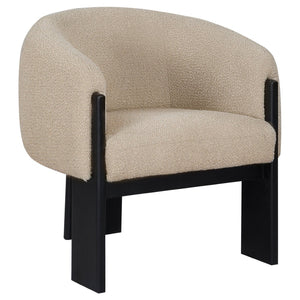 English Elm Maciel Sculptural Boucle Accent Chair with Curved Frame and Black Legs for Living Rooms B062P521123