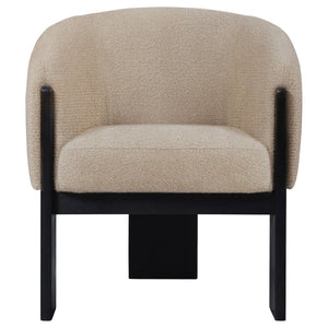 English Elm Maciel Sculptural Boucle Accent Chair with Curved Frame and Black Legs for Living Rooms B062P521123