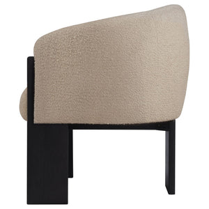 English Elm Maciel Sculptural Boucle Accent Chair with Curved Frame and Black Legs for Living Rooms B062P521123
