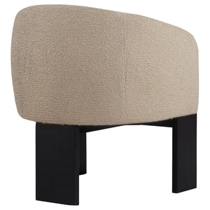 English Elm Maciel Sculptural Boucle Accent Chair with Curved Frame and Black Legs for Living Rooms B062P521123