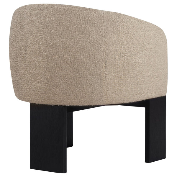 English Elm Maciel Sculptural Boucle Accent Chair with Curved Frame and Black Legs for Living Rooms B062P521123