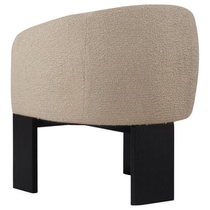 English Elm Maciel Sculptural Boucle Accent Chair with Curved Frame and Black Legs for Living Rooms B062P521123