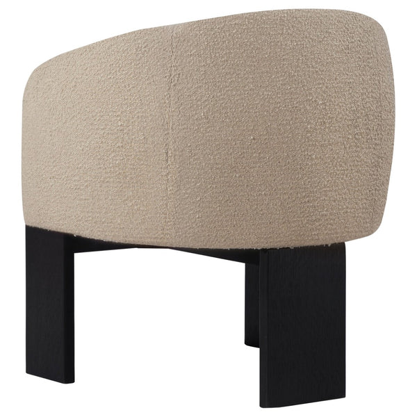 English Elm Maciel Sculptural Boucle Accent Chair with Curved Frame and Black Legs for Living Rooms B062P521123