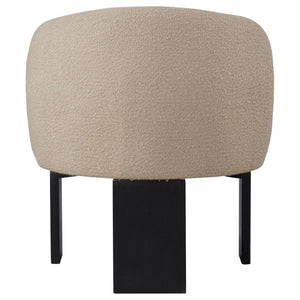 English Elm Maciel Sculptural Boucle Accent Chair with Curved Frame and Black Legs for Living Rooms B062P521123