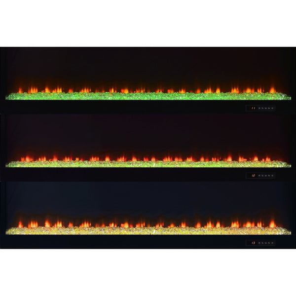 English Elm Black High Gloss Fireplace TV Console with Integrated Bluetooth Speaker and Ember Glow B062P521999
