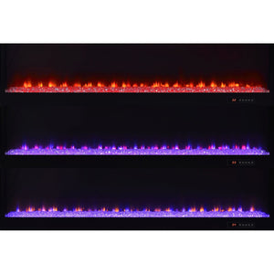 English Elm Black High Gloss Fireplace TV Console with Integrated Bluetooth Speaker and Ember Glow B062P521999
