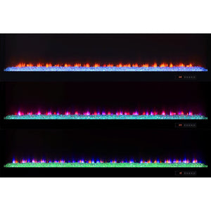 English Elm Black High Gloss Fireplace TV Console with Integrated Bluetooth Speaker and Ember Glow B062P521999
