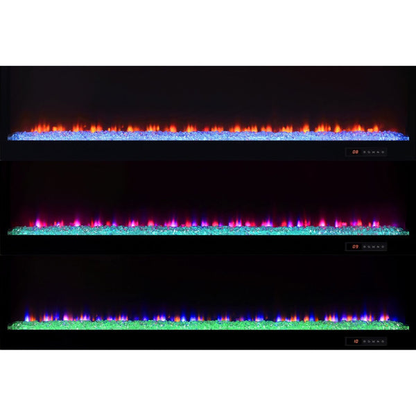 English Elm Black High Gloss Fireplace TV Console with Integrated Bluetooth Speaker and Ember Glow B062P521999