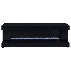 English Elm Black High Gloss Fireplace TV Console with Integrated Bluetooth Speaker and Ember Glow B062P521999