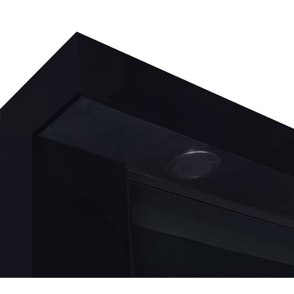 English Elm Black High Gloss Fireplace TV Console with Integrated Bluetooth Speaker and Ember Glow B062P521999