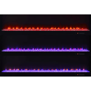 English Elm Grey High Gloss Media Console with Electric Flame Display and Bluetooth Audio B062P522001