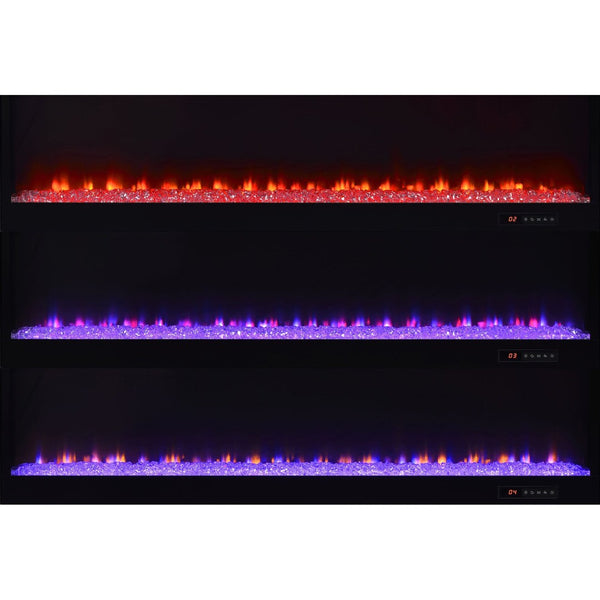English Elm Grey High Gloss Media Console with Electric Flame Display and Bluetooth Audio B062P522001