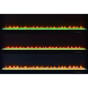 English Elm Grey High Gloss Media Console with Electric Flame Display and Bluetooth Audio B062P522001