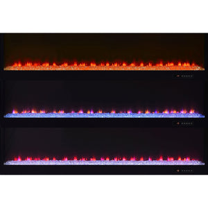 English Elm Grey High Gloss Media Console with Electric Flame Display and Bluetooth Audio B062P522001