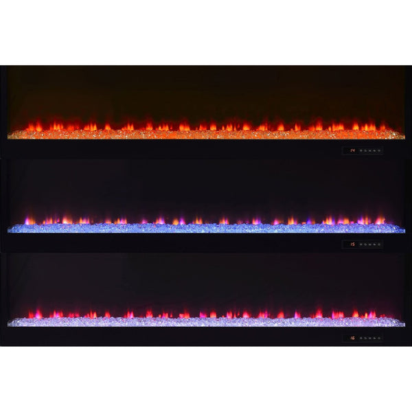 English Elm Grey High Gloss Media Console with Electric Flame Display and Bluetooth Audio B062P522001