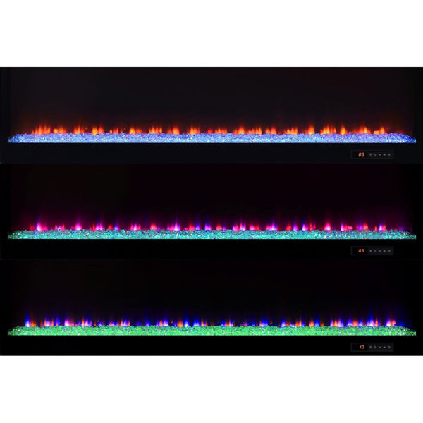 English Elm Grey High Gloss Media Console with Electric Flame Display and Bluetooth Audio B062P522001