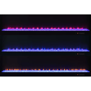 English Elm Grey High Gloss Media Console with Electric Flame Display and Bluetooth Audio B062P522001