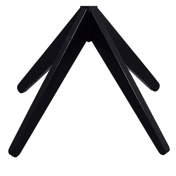 English Elm Black Rubberwood Freestanding Coat Rack with Eight Hooks for Foyer or Mudroom B062P522002