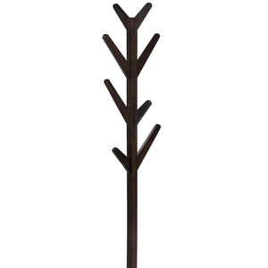 English Elm Cappuccino Rubberwood Freestanding Tree Coat Rack with Eight Hooks for Foyer Organization B062P522003