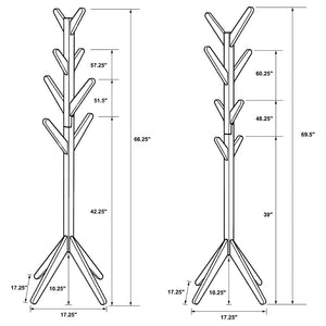 English Elm Cappuccino Rubberwood Freestanding Tree Coat Rack with Eight Hooks for Foyer Organization B062P522003