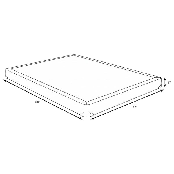 English Elm Grey Twin Xl Low Profile Box Spring with Slatted Support and Quiet Padded Foundation B062P522017