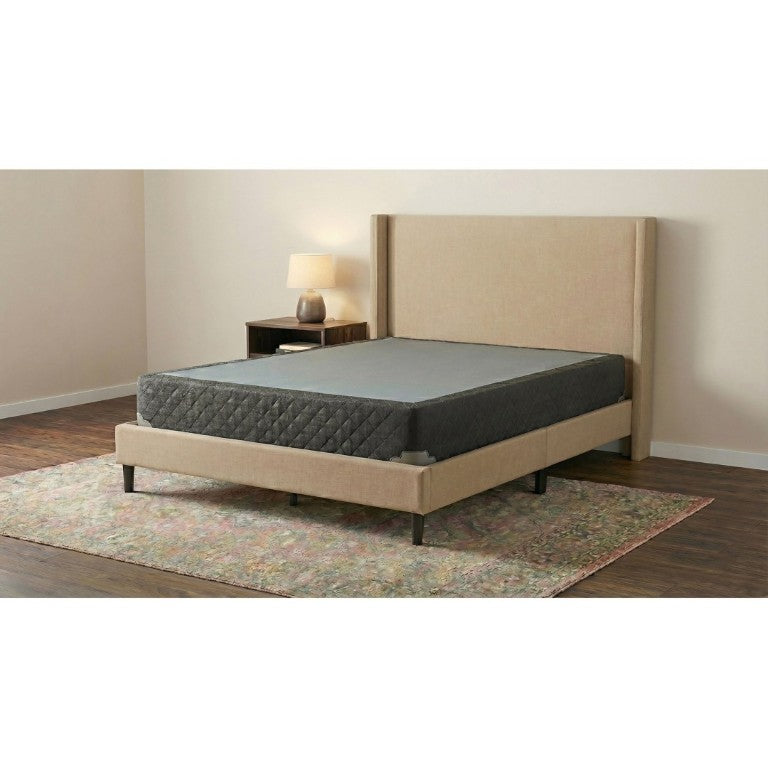 English Elm Grey Full Size Box Spring with Handcrafted Slat Build and Airflow Design for Better Sleep B062P522019