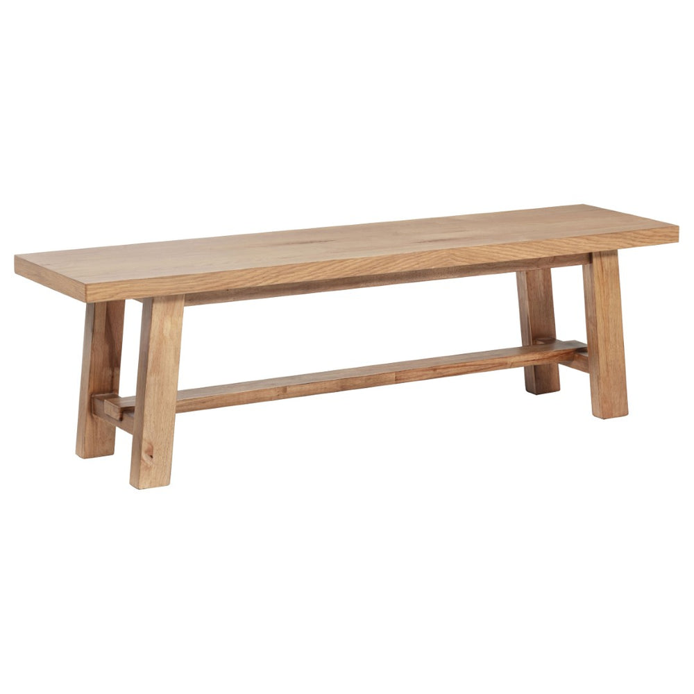 English Elm Natural Oak Veneer Backless Bench Farmhouse Dining Seating with Warm Wood Grain Appeal B062P522021