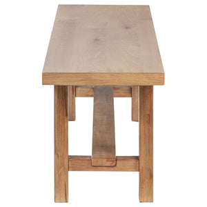 English Elm Natural Oak Veneer Backless Bench Farmhouse Dining Seating with Warm Wood Grain Appeal B062P522021