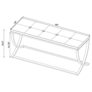 English Elm Bastien Tufted Leatherette Upholstered Bench with Chrome Frame for Bedroom or Entryway B062P523347