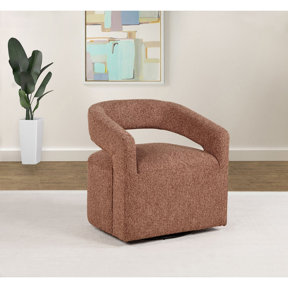 English Elm Brillia Bouclé Barrel Swivel Chair Sculptural Foam Seat for Living Room Lounge B062P523353